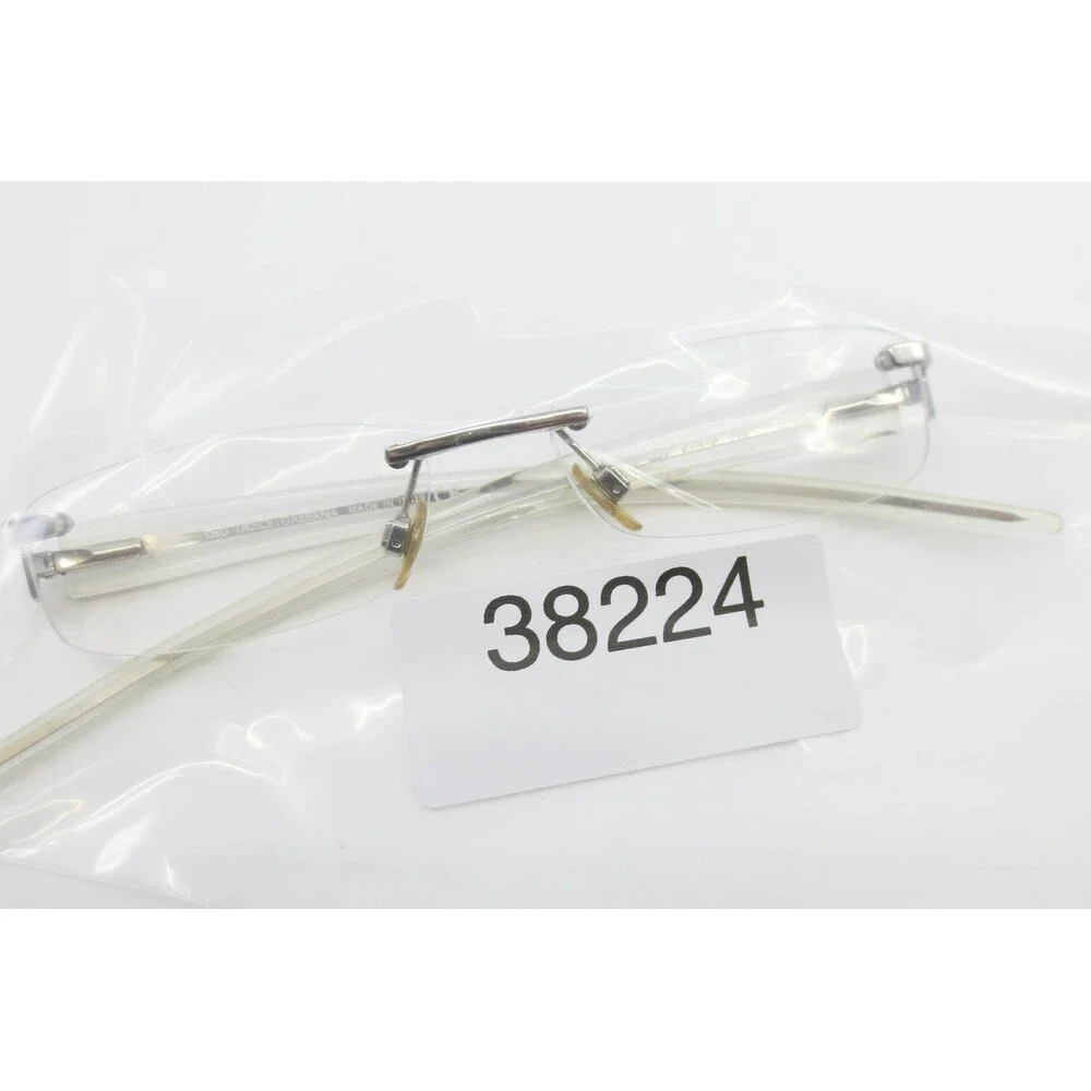 D&G Dolce & Gabbana 4128 H66 Silver Clear Rimless Eyeglasses Frames 51-16-135